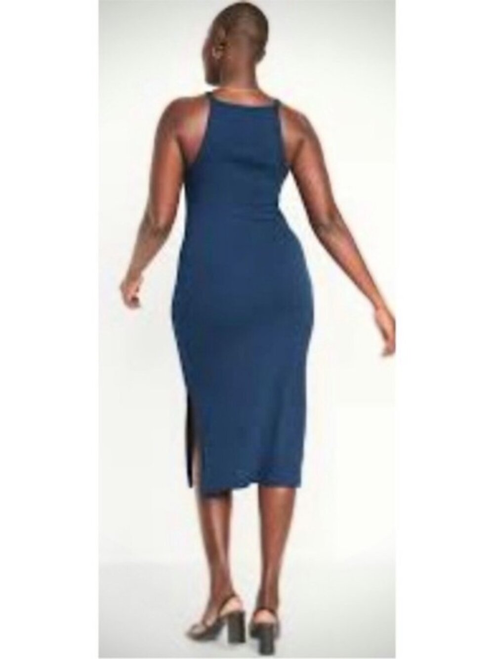 Sleeveless Navy Midi Bodycon Dress